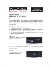 König Electronic DL-LEDSIGN10 Instructions