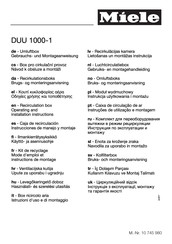 Miele DUU 1000-1 Mode D'emploi Et Instructions De Montage