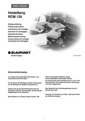 Bosch BLAUPUNKT Heidelberg RCM 126 Instructions De Montage