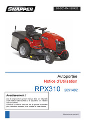 Snapper RPX310 Notice D'utilisation