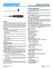 Shure Microflex MX184 Mode D'emploi