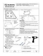 Subaru H630SFJ000 Instructions D'installation