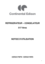 CONTINENTAL EDISON CERA517NFW Notice D'utilisation