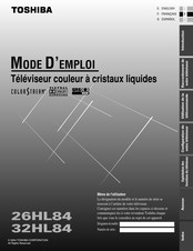 Toshiba 26HL84 Mode D'emploi