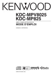Kenwood KDC-MP825 Mode D'emploi