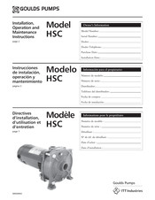 Goulds Pumps HSC07 Directives D'installation, D'utilisation Et D'entretien