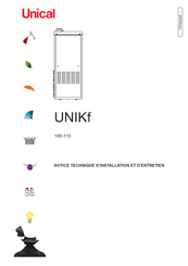 Unical UNIK 100 Notice Technique D'installation Et D'entretien