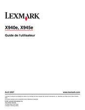 Lexmark X945e Guide De L'utilisateur