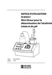 Hanna Instruments HI 84531 Notice D'utilisation