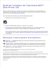 Dell Color Printer 725 Guide De L'utilisateur