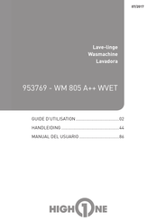 HIGHONE WM 805 A++ WVET Guide D'utilisation