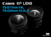 Canon TS-E17mm f/4L Mode D'emploi