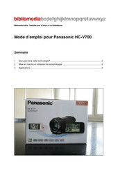 Panasonic HC-V700 Mode D'emploi