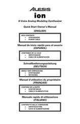 Alesis ion Manuel D'utilisation Du Propriétaire