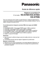 Panasonic KX-NT556 Guide De Référence Rapide