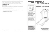 Pro-Form X 800 Manuel De L'utilisateur