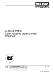 Miele professional PG 8061 Mode D'emploi