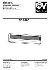 Vortice AIR DOOR H Notice D'emploi Et D'entretien