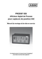ASM PRODIS-SSI Manuel De Montage Et De Mise En Service