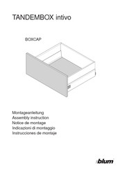 Blum TANDEMBOX intivo BOXCAP Notice De Montage