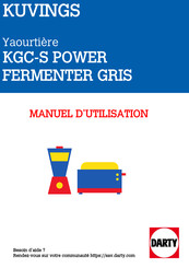 Kuvings KGC-S POWER FERMENTER GRIS Manuel D'utilisation