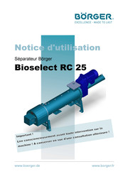 Borger Bioselect RC 25 Notice D'utilisation