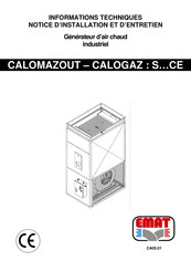 EMAT CALOMAZOUT - CALOGAZ S50CE Notice D'installation Et D'entretien