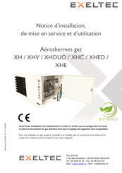 exeltec XH Série Notice D'installation, De Mise En Service Et D'utilisation