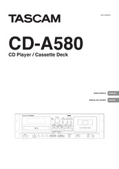 Tascam CD-A580 Mode D'emploi