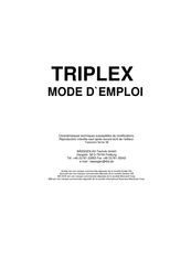 BÄSSGEN TRIPLEX Mode D'emploi