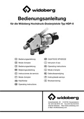 Widoberg HDP-II Mode D'emploi