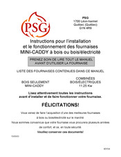 PSG MINI-CADDY Instructions Pour L'installation Et Le Fonctionnement