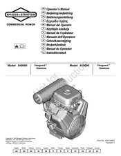 Briggs & Stratton Vanguardt 610000 Manuel De L'opérateur