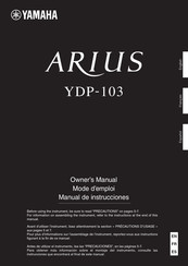 Yamaha ARIUS YDP-103 Mode D'emploi