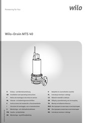 Wilo Drain MTS 40 Notice De Montage Et De Mise En Service