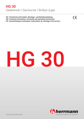 herrmann HG 30 Série Caractéristiques Techniques, Instructions De Montage Et De Service