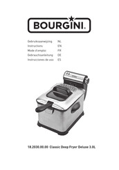 Bourgini Classic Deep Fryer Deluxe 3.0L Mode D'emploi