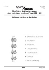 Spirax Sarco MCS12 Notice De Montage Et D'entretien