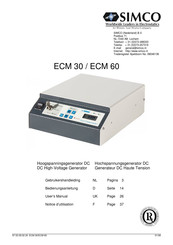 Simco ECM 30 Notice D'utilisation