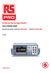 RS Pro RSDM-906 Série Guide De Démarrage Rapide