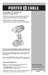 Porter Cable PCC640 Manuel D'instructions