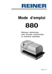 Reiner 880 Mode D'emploi