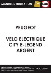PEUGEOT CITY E-LEGEND ARGENT 2016 Manuel D'utilisation