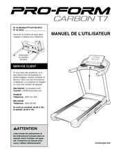 Pro-Form Carbon T7 Manuel De L'utilisateur