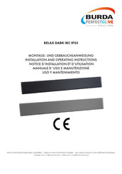 Burda RELAX DARK IRC IP55 Notice D'installation Et D'utilisation