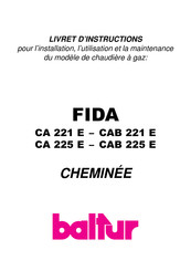 baltur FIDA CAB 221 SE Livret D'instructions