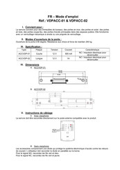 Chacon VDPACC-01 Mode D'emploi