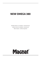 Magnat NEW OMEGA 380 Mode D'emploi