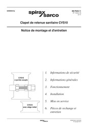 Spirax Sarco CVS10 Notice De Montage Et D'entretien