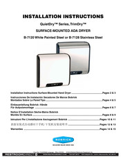 Bobrick QuietDry TrimDry B-7120 Notice D'installation